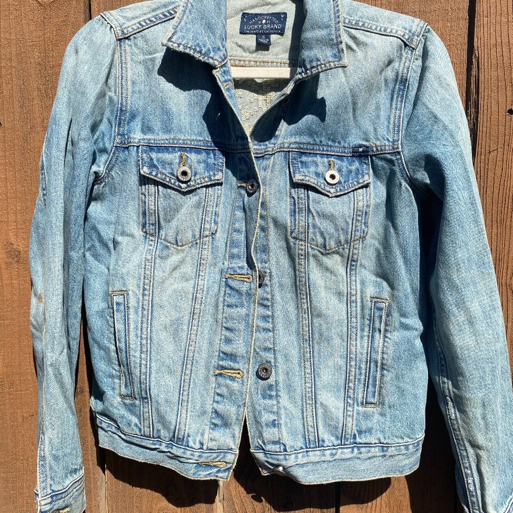 Lucky Brand Embroidered Denim Jacket, Size Small